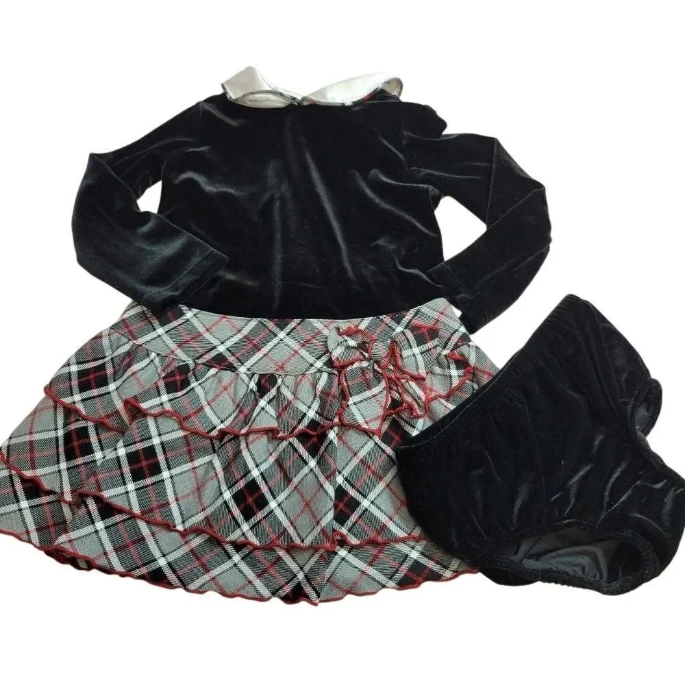 Children's Place velvet/plaid dress 18 mo
